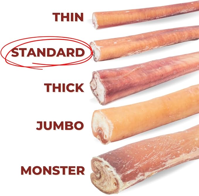 Bully Bunches Premium 6 Inch Standard Odor-Free Bully Sticks for Small to Medium Dogs & Puppies - Long Lasting Chews for Oral Care - All Natural, 100% Beef Dog Treats, Rawhide Free (20 Pk)