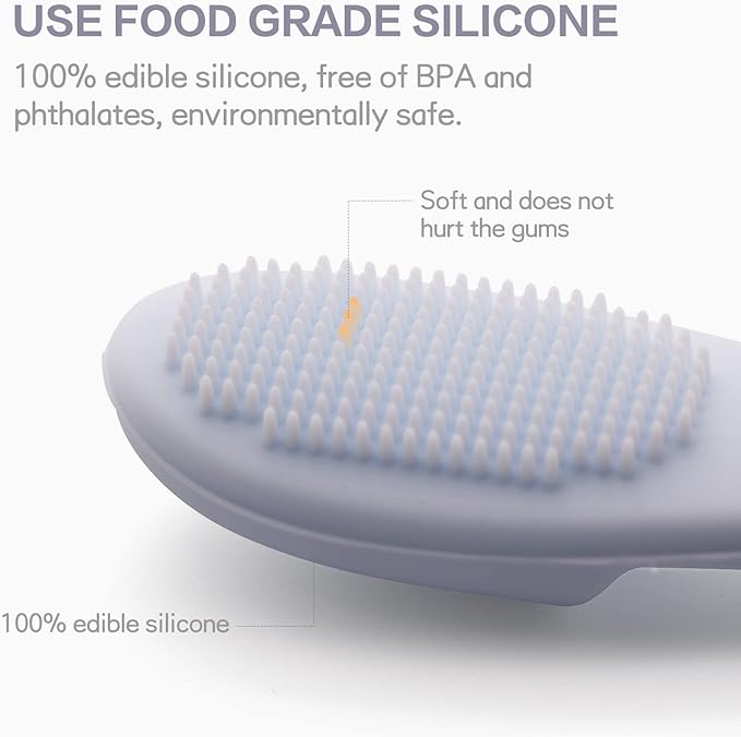 CONSIO 4Pcs Dog Finger Toothbrush, Use Food Grade Silicone,Easy Teeth Cleaning, Dental Care for Puppies, Cats and Small Pets