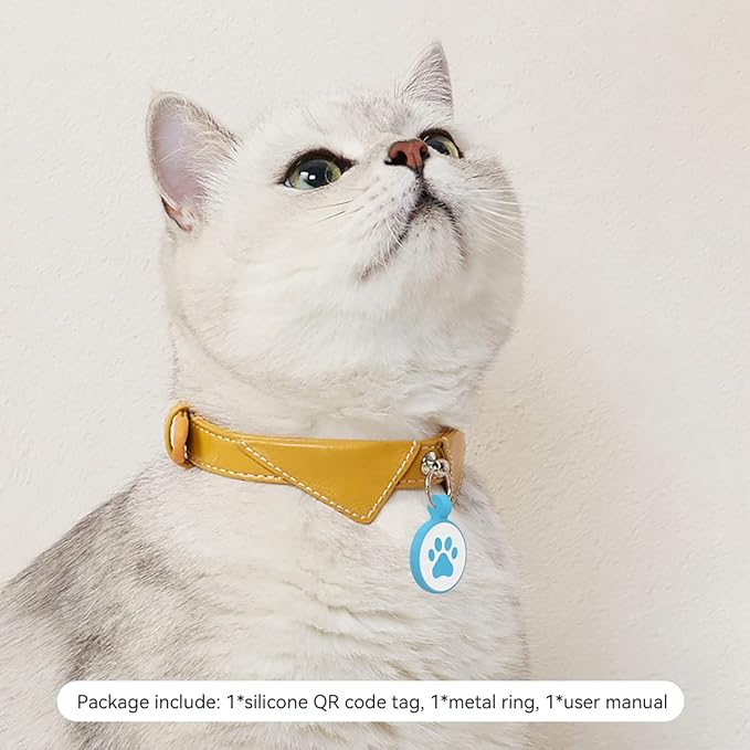 QR Code Cat Tag, Modifiable Pet Online Profile, Multiple Emergency Contact, Scannable QR Code, Instant Location Email alert, Collar Accessories (Medium to Large Breeds - 1.25", Red)