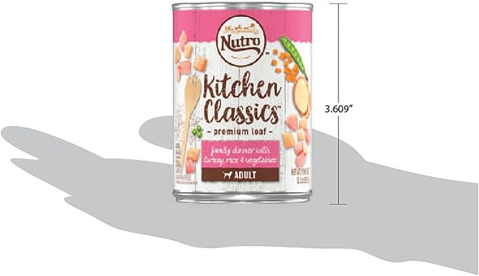 NUTRO PREMIUM LOAF Adult Natural Grain Free Wet Dog Food Healthy Turkey, Sweet Potato & Green Bean Recipe, 12.5 oz. Cans (Pack of 12)