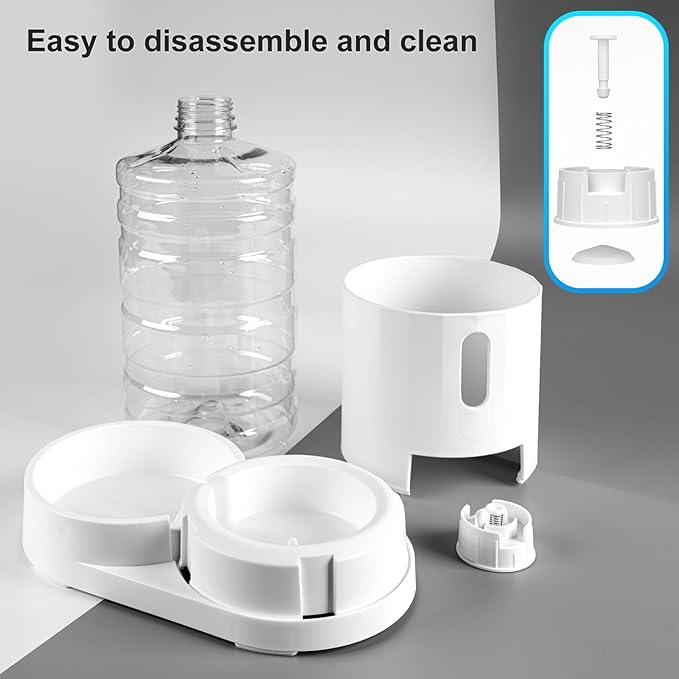 CZPET 4L Pet Water Dispenser (2 Pack) Unplugged Automatic Water Bowl Dispenser Gravity Water Dispenser for Cats Water Self Feeder Dog Fountain Dogs Bowl Bottles for Puppy Kitten