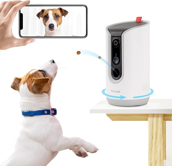 2K Pet Camera with Phone App - 360° View, 5G & 2.4G WiFi Two-Way Audio Dog Camera with Treat Dispenser Security Pet Camera for Dogs Remote Pet Monitoring
