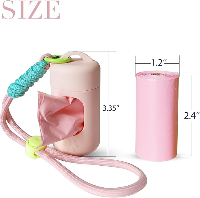 A&H ZIER Poop Bags Holder with Portable Colorful Lanyard, Soft-touch Dog Poop Bags Dispenser Dog Waste Bags, Compatible with any Dog Walking Accessories