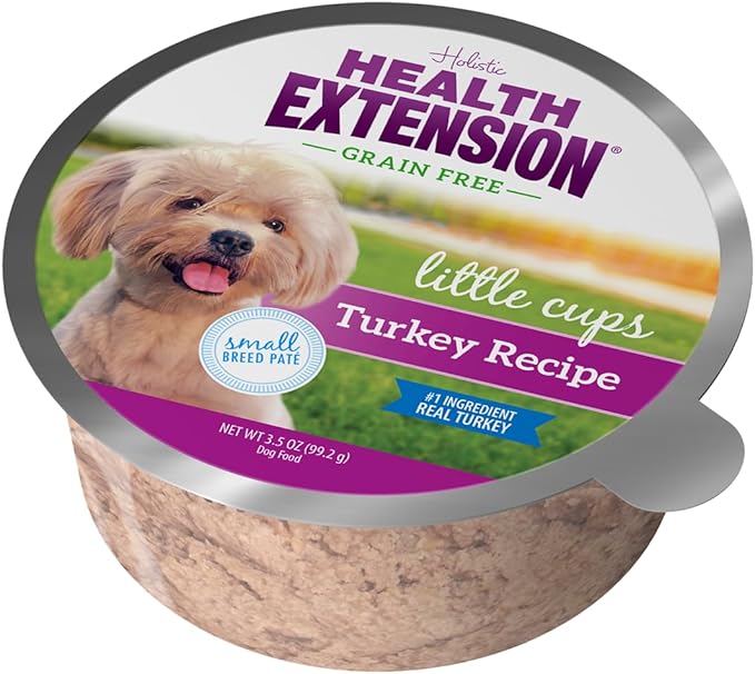 Health Extension Wet Dog Food, Grain-Free, Natural Food Cups for Small Breed Dogs, Include 6 Chicken Recipe Cups & 6 Turkey Recipe Cups, Each Cup Weight (3.5 Oz / 99.2 g)