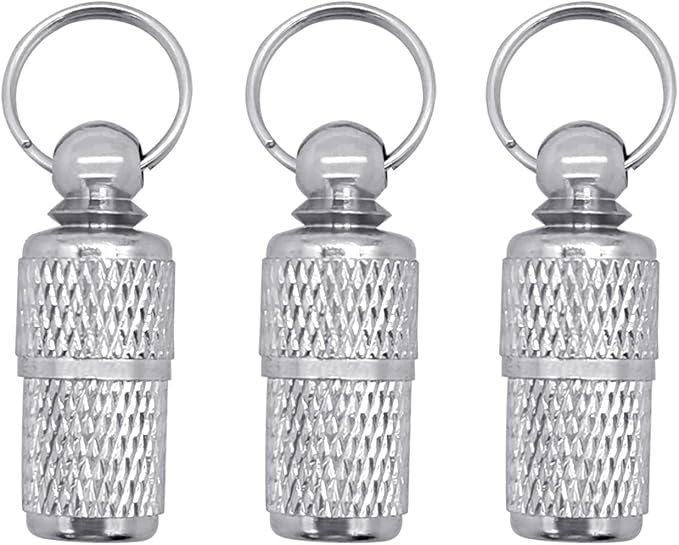 3pcs Anti-Lost Pet ID Tags Barrel Tube Cat Dog ID Tags with Name Address Telephone Label Prevent Pet Lost for Pet Puppy Collar