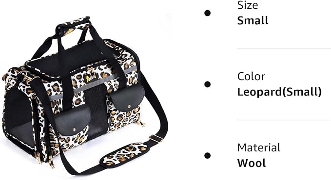 Pet Carrier Cat Carrier for Small Dogs, Dog Carrier, Cat Kennel, Airline Approved Dog Cat Pet Travel Carrier, Soft- Sided Pet Travel Carrier for Cats Dogs, Portable Foldable Pet Bag (Small)