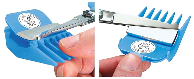 SCAREDY CUT Silent Pet Grooming Kit for Dog, Cat and all Pet Grooming - A Quiet Alternative to Electric Clippers for Sensitive Pets (Left-Handed Blue)
