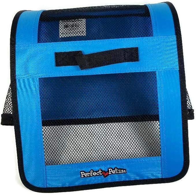 Tote for Lifelike Stuffed Interactive Pet Dogs and Cats, Nylon and Mesh Carrier for Pet Animals,Zippered Carrying Case Accessory-Blue