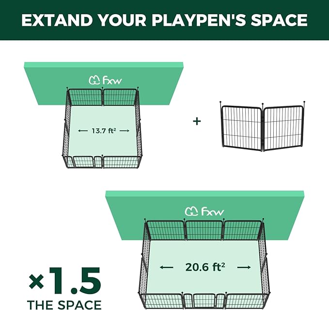 FXW Rollick Dog Playpen for Yard, RV CampingâPatented, 24 inch 2 Panels