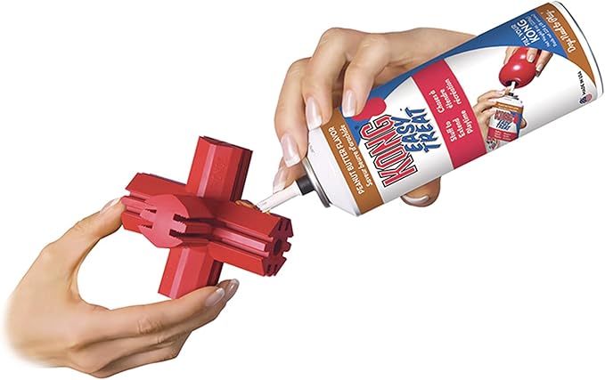 KONG Jump'N Jack - Dog Toy for Chewing Instincts- Natural Rubber Toy Promotes Dental Health - Use with Dog Treats or Peanut Butter for Extended Entertainment - for Large Dogs
