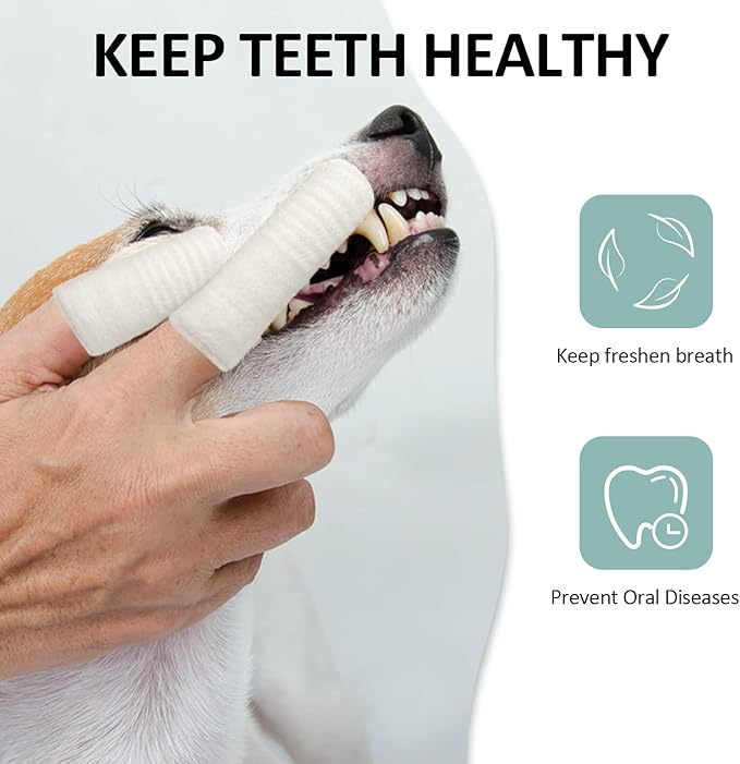 Dog Toothbrush Cat Toothbrush Fingers Toothbrushs for Dog Cat 8 Pack Dog Tooth Brushing Kit Teeth Cleaning, Suitable for Small Pets, Cat and Dog Dental Care, 1 Set for 2 Fingers, Includes 4 Sets