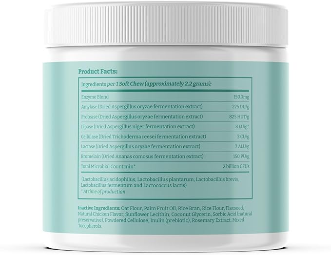 Probiotics for Dogs, Dog Probiotics and Prebiotic with Enzymes, for Gut and Digestive Health, Support Immune System, Chicken Flavor, 120 Soft Chews