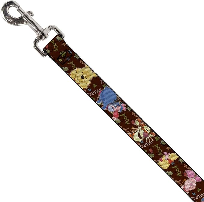 Buckle-Down Pet Leash - Winnie the Pooh Character Poses - 4 Feet Long - 1.5" Wide