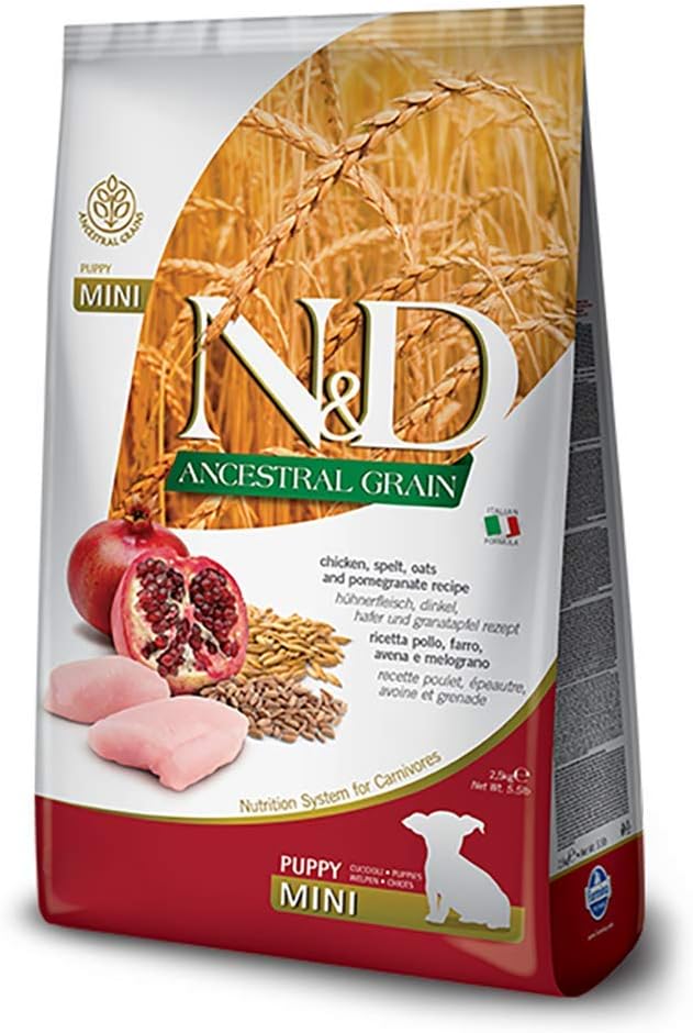 Natural And Delicious Chicken And Ancestral Low-Grain Puppy Formula Small Bites Dry Dog Food, 5.5-Pound