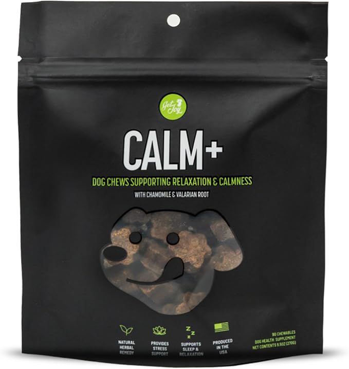 Calm+ Stress Support Dog Supplement Chews, 90 Soft Chews, Chicken Flavor, Supports Sleep & Relaxation, with Chamomile & Valerian Root, PhD Animal Nutritionist Formulated, Produced in USA