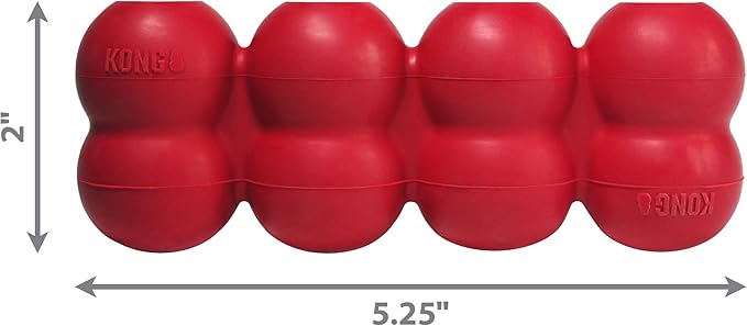KONG Goodie Ribbon - Stuffable Natural Rubber Dog Toy - with Four Fillable Goodie Grippers for Enrichment Play - Bone-Shaped Chew Toy - for Small Dogs