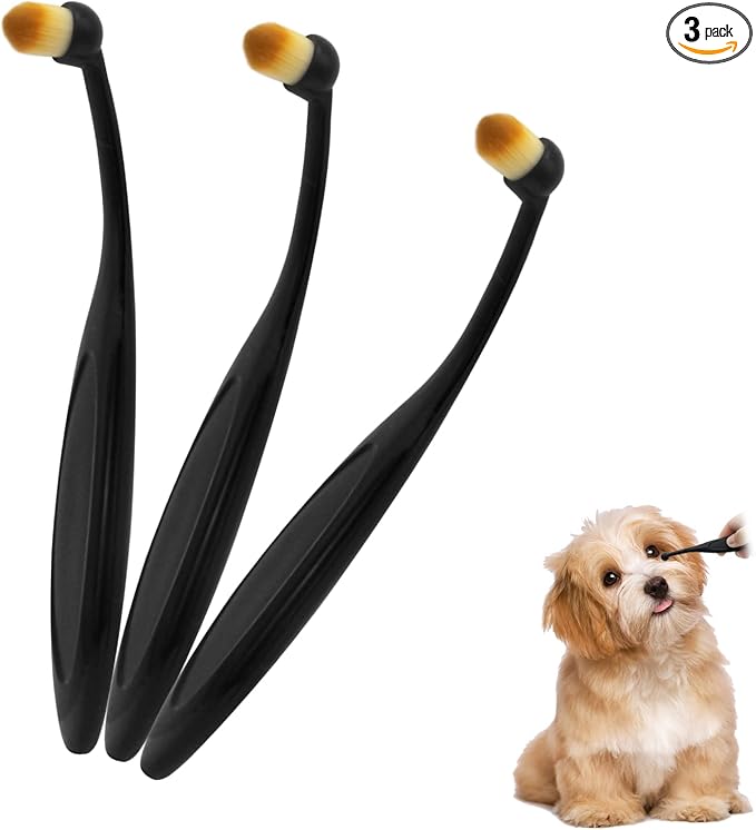 Cat& Dog Toothbrush, 3Pcs Durable Small Dog Tear Stain Remover Brush with Soft-Bristled, Easy Comfort Pet Teeth Cleaning, Dog Dental Care for Puppies/Cats/Small Pets (A,3pcs)