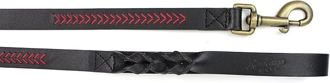 Rawlings | Baseball Stitch Leather Dog Leash | 5 Ft. | Multiple Colors