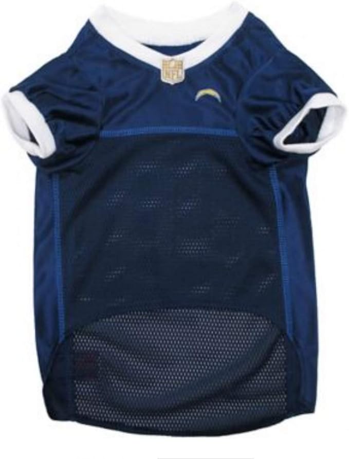 NFL Los Angeles Chargers Dog Jersey, Size: X-Large. Best Football Jersey Costume for Dogs & Cats. Licensed Jersey Shirt
