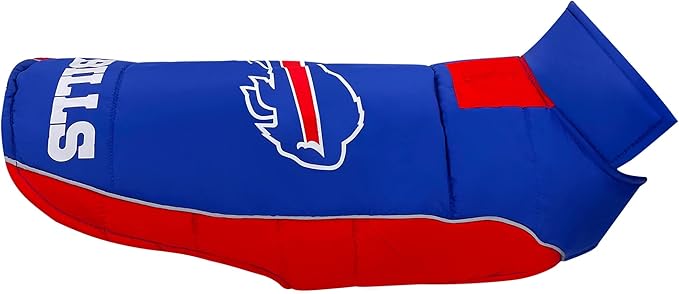 NFL Buffalo Bills Puffer Vest for Dogs & Cats, Size Small. Warm, Cozy, and Waterproof Dog Coat, for Small and Large Dogs/Cats. Best NFL Licensed PET Warming Sports Jacket