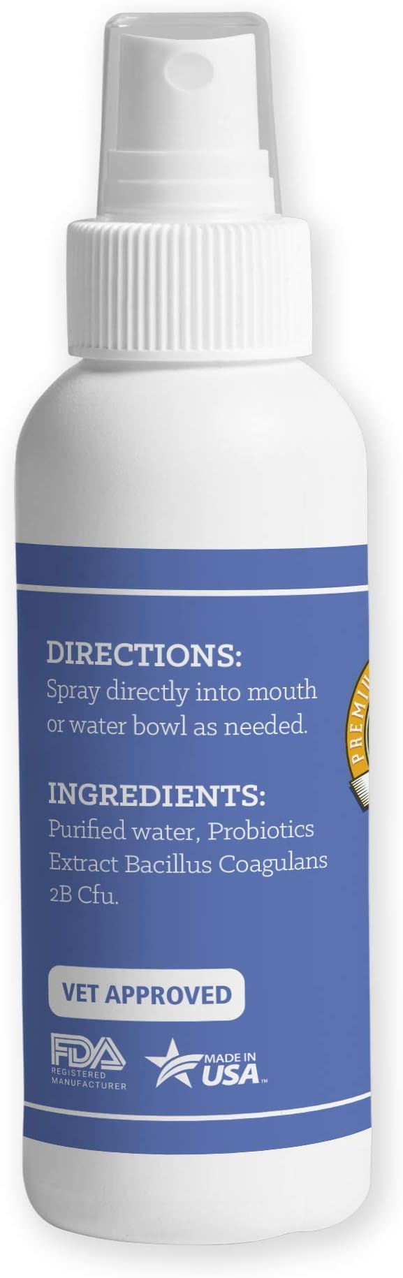 Probiotics water for dogs - Improves Dog Diarrhea - Constipation - Gas - Yeast - Bad Breath - Dog Allergies - All Natural Probiotic Spray - 2 Billion CFUs - Puppies to Seniors