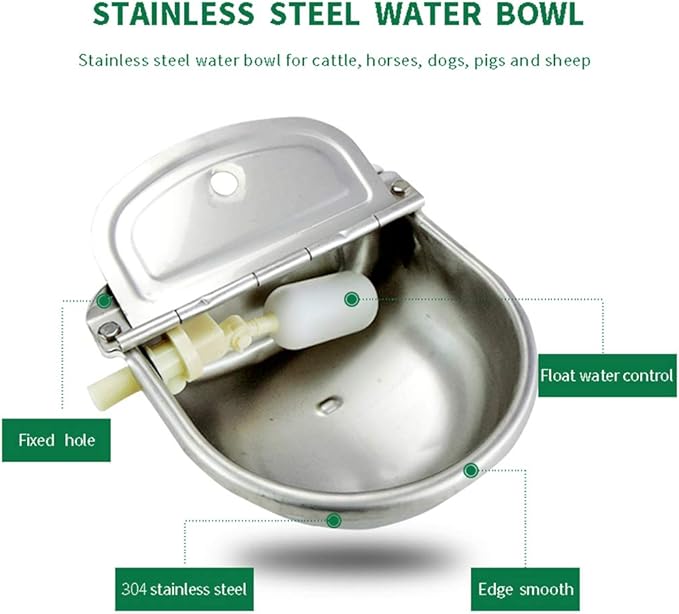 Automatic Dog Feeder Trough Bowl Dispenser Waterer for Pet Dog Horse Cattle Goat Sheep Water Stainless Steel Farm Tool