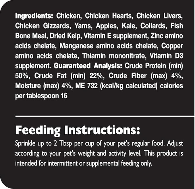 Fresh Is Best - Tasty Trimmings Freeze Dried Raw Meal Topper for Dogs & Cats - Chicken, 6 Ounces