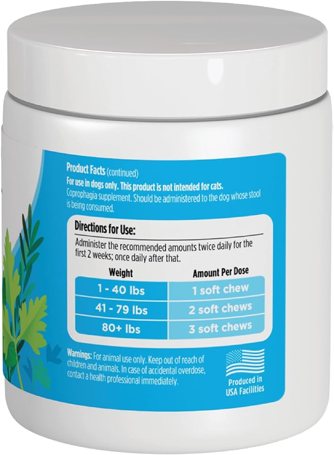 Solid Gold Stop Eating Poop for Dogs with Coprophagia; Natural, Holistic Grain-Free Supplement Chews and Powder with Peppermint & Parsley Oil