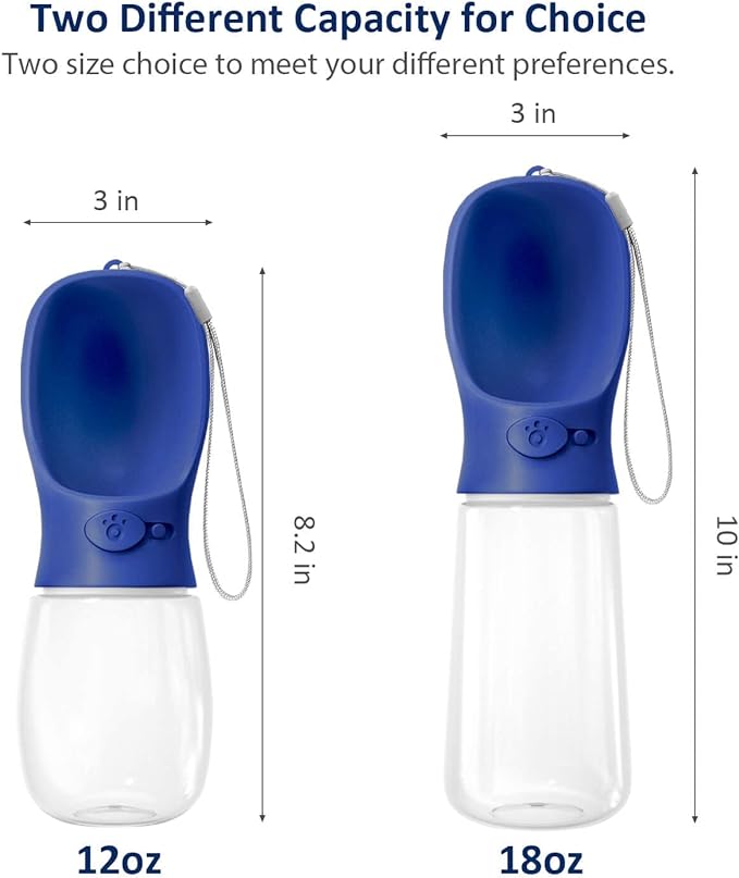 WePet Portable Dog Water Bottle, 12 OZ, Leak Proof Puppy Water Dispenser with Drinking Feeder for Pets Outdoor Walking, Hiking, Travel, Food Grade Plastic