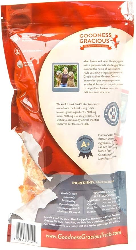 GOODNESS GRACIOUS Hula Lula Chicken Jerky Dog Treats, 5 OZ