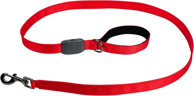 Nite Ize NiteDog Rechargeable LED Leash - Rechargeable LED Light Dog Leash with Padded Handle - Dog Walking Accessories for Walking & Running - 5 Feet, Red