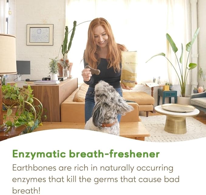 Earthbones Dental Chews for Dogs 10-20lbs, 30 Bones