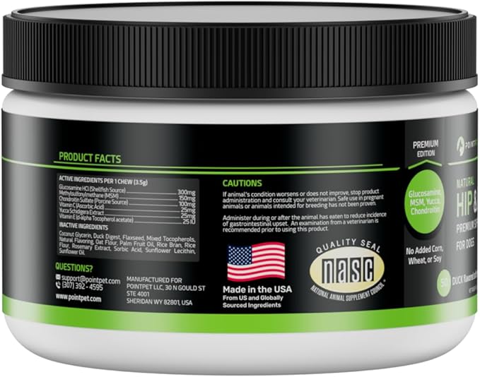 Glucosamine for Dogs - Hip & Joint Supplement - Dog Mobility Soft Chews Vitamin C & E for Hips and Joints, Duck and Pumpkin, Peanut Butter Formula (50 Soft Chews)