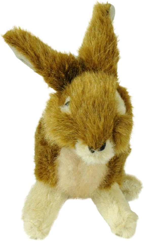 Hyper Pet Wildlife Critters Rabbit Plush Dog Toy with Squeaker, Brown