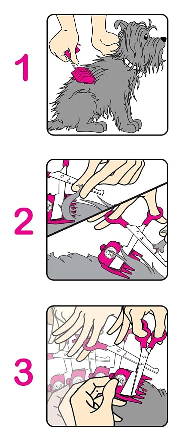 SCAREDY CUT NO Buzz Dog Clippers, Tiny Trim Safety Scissor. A Silent Low Noise Pet Grooming Clipper, Right Handed Pink
