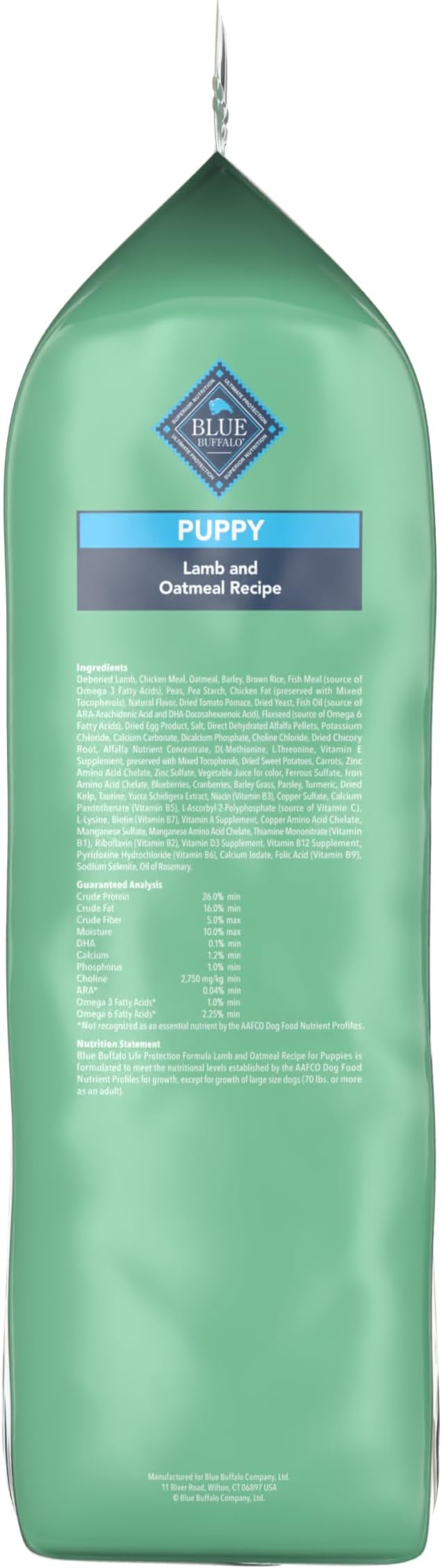 Blue Buffalo Life Protection Formula Natural Puppy Dry Dog Food, Lamb and Oatmeal 34-lb