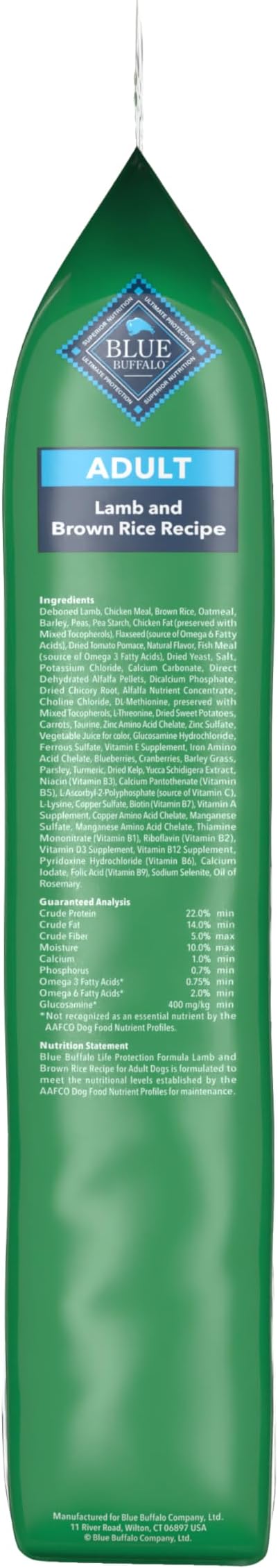 BLUE BUFFALO Life Protection Formula Natural Adult Dry Dog Food, Lamb and Brown Rice 24-lb