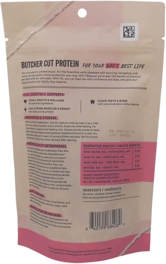 Vital Essentials Freeze-Dried Raw Dog Treats 3 Flavor Variety - (1) Each: Minnows, Salmon Bites, Chicken Breast (1-2.5 Ounces) - Plus Rope Toy and Fun Animal Facts Booklet Bundle