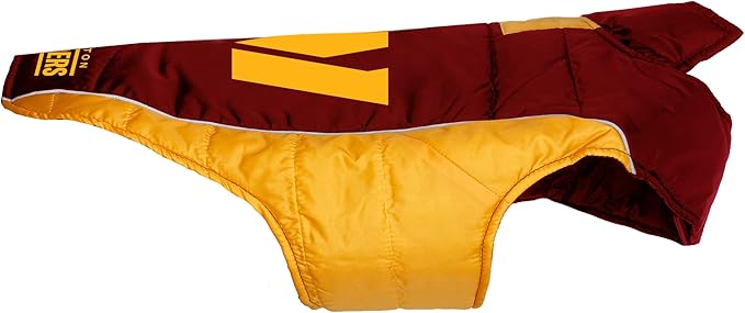 Pets First NFL Washington Commanders Puffer Vest for Dogs & Cats, Size Medium. Warm, Cozy, & Waterproof Dog Coat, for Dogs/Cats. Best NFL Licensed PET Warming Sports Jacket, Team Color (WAC-4081-MD)