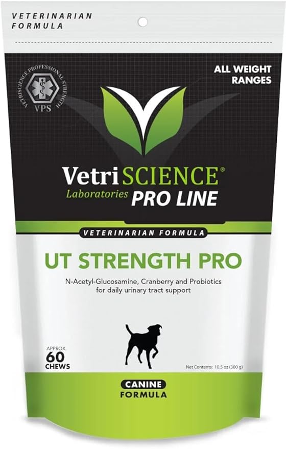 VETRISCIENCE Pro UT Strength Pro Urinary Tract Support for Dogs, 60 Chews
