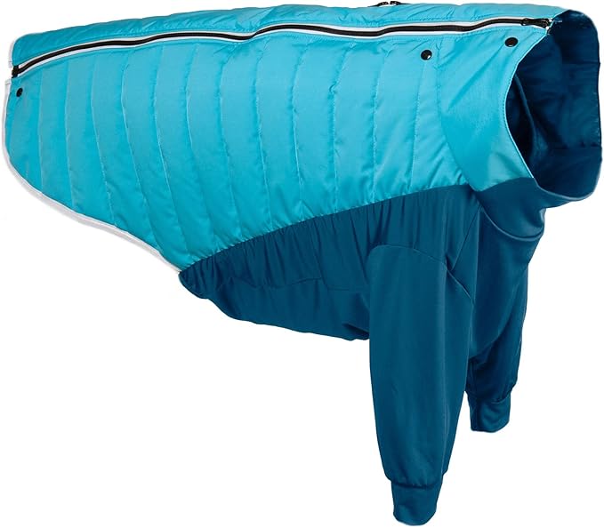 Furhaven Water-Repellent XXL Dog Coat, Washable w/ Leash Access & Stretch Fabric - Pro-Fit Active Jacket - Aquamarine, 2XL/XX-Large