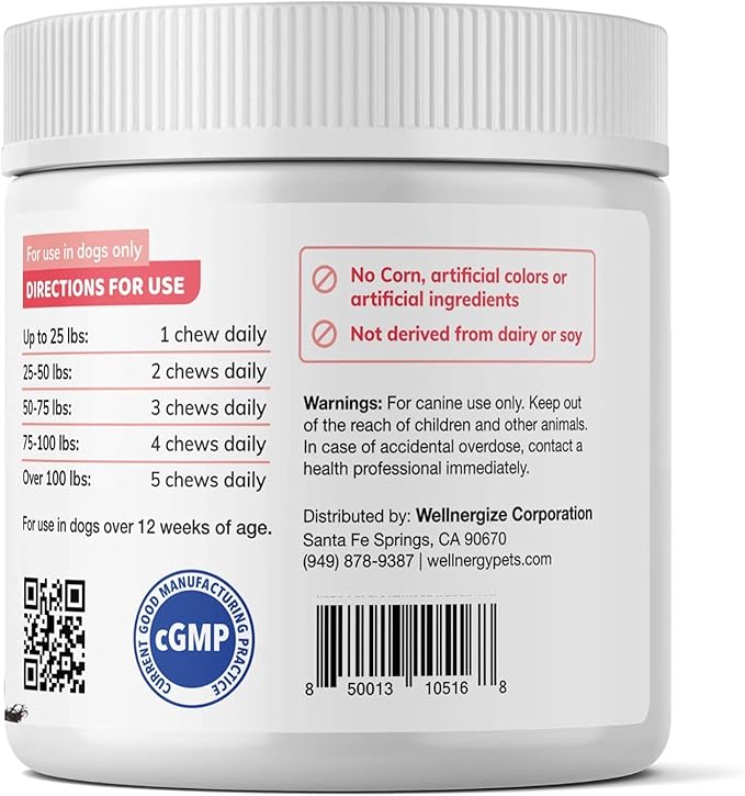 Natural Skin and Coat Allergy Support Soft Chews for Dogs – Anti-inflammatory and Anti-Itch Vitamins, Omega 3 6 9 + EPA, DHA Gold, Fish Oil - for Hot Spots, Seasonal Allergies, Dry, Itchy Skin 120ct.