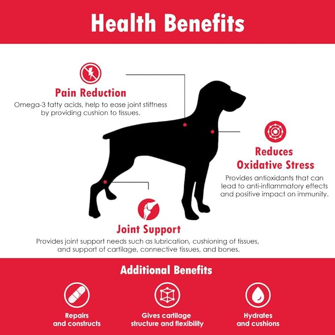 Triple Strength Hypo-Allergenic Soft Chews for Dogs - Hip and Joint Support Supplement with Glucosamine, Chondroitin, & MSM - Made in The USA - 120 Soft Chews