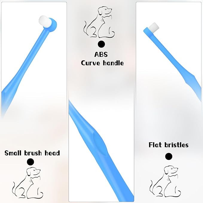 3Pcs Pet Toothbrush Cat Dog Toothbrush Puppy Kitten Toothbrush with Ultra Soft Nano Bristles, Pet Dental Care Oral Hygiene Toothbrush for Sensitive Pet Teeth Gums