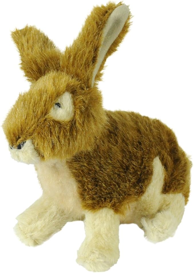 Hyper Pet Wildlife Critters Rabbit Plush Dog Toy with Squeaker, Brown