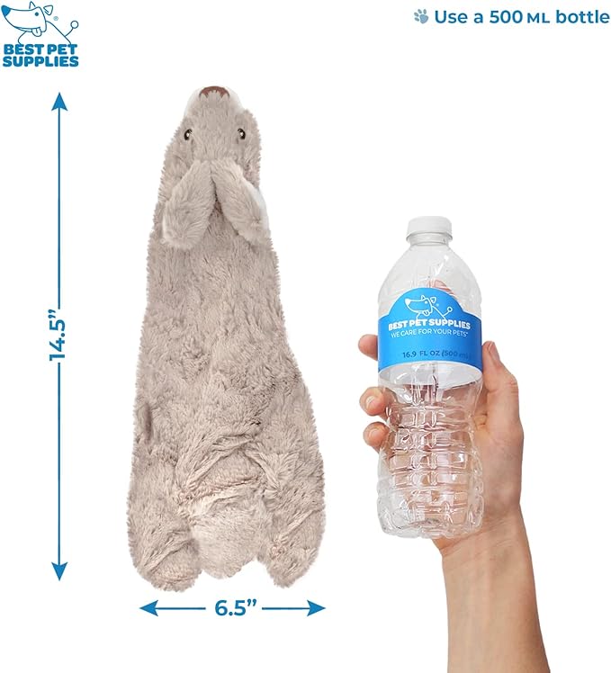 Best Pet Supplies Stuffing Free Squeaky Dog Toys for Small Dogs, Medium Dogs, and Large Dogs, Durable, Best Dog Chew Toy for Teething Puppy, Indoor Play, Holds Plastic Bottle - Hare, Pig, Medium