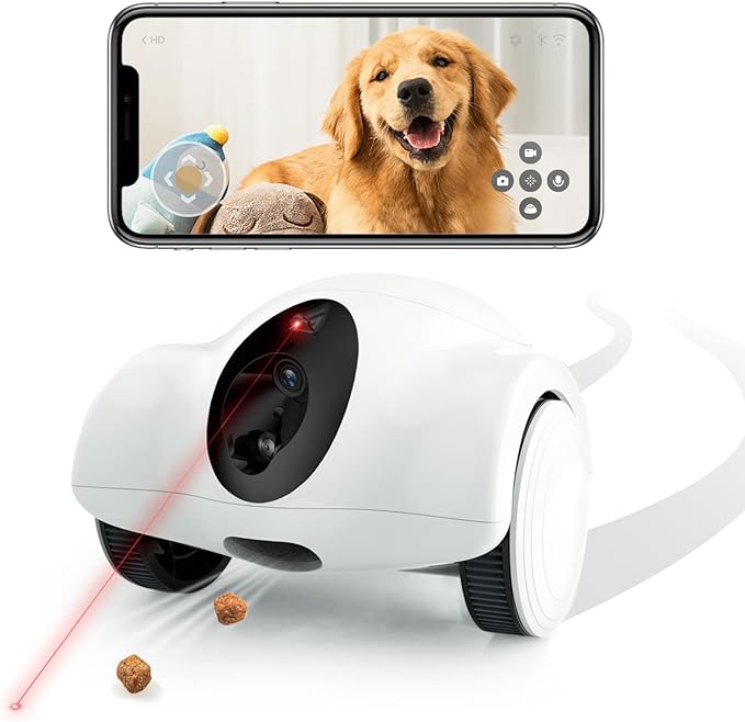 Pet Camera Indoor with Phone App, 360° View Dog Camera with Treat Dispenser 2-Way Audio