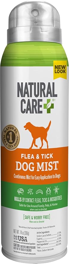 Flea and Tick Spray for Dogs and Cats - Flea & Tick Treatment for Dogs and Cats - Flea & Tick Killer with Certified Natural Oils - 14 Ounces