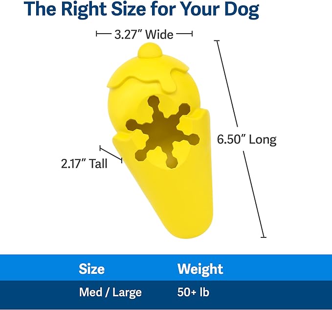PetSafe Frosty Cone Dog Toys – Fill and Freeze Treat Holding Chew Toy – BPA Free Rubber – French Vanilla Scented – Interactive Pet Puzzle for Boredom or Separation Anxiety
