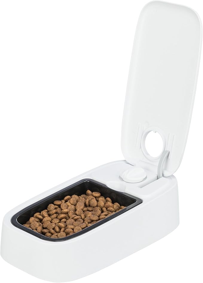 TRIXIE TX1 Automatic Food Dispenser, Single Serving, 48-Hour Timer, Battery Operated,White